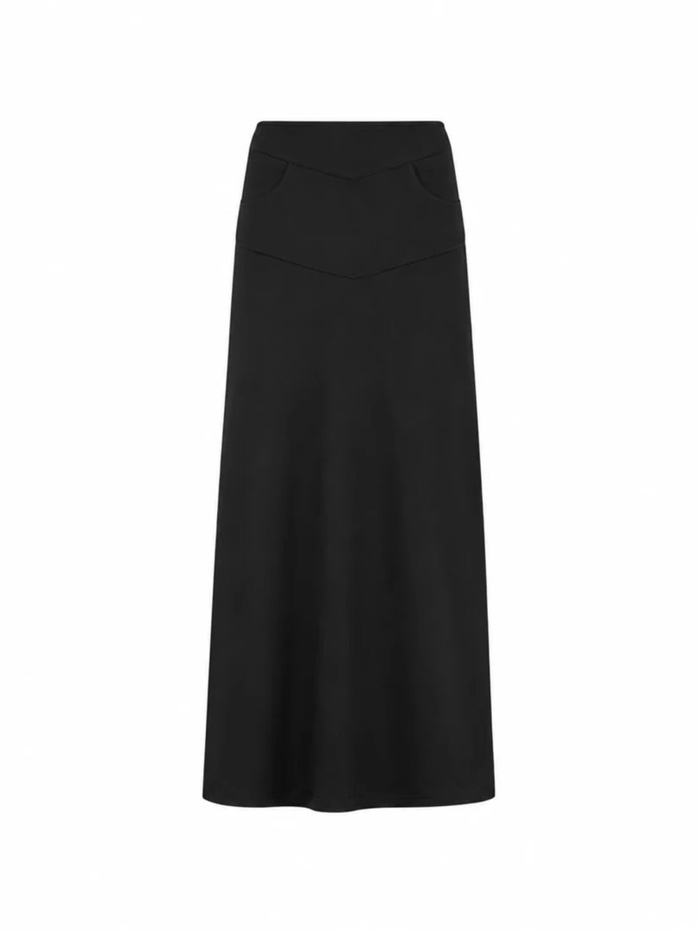 Aleeza Paris Pointed-Yoke 27” Midi Maxi with Pockets, Panel Detail Size XL NWT